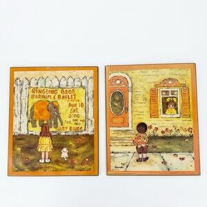 Vintage Pair of  70’s Candi Wall Art B.P. Co.Inc